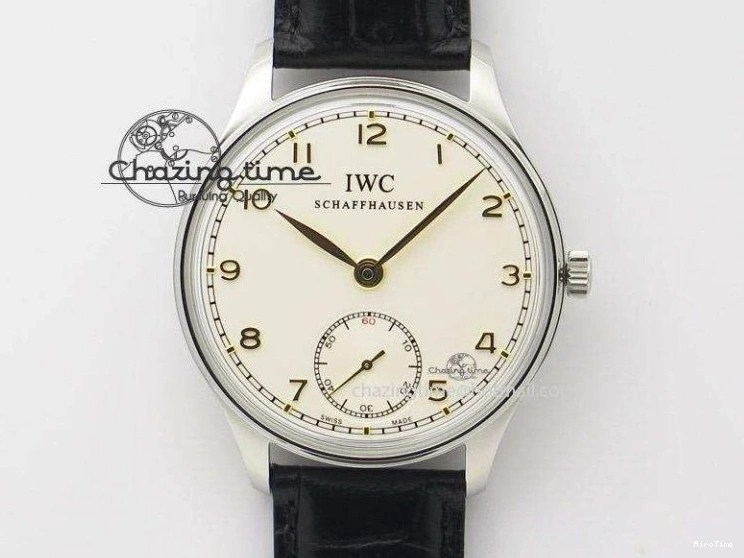 MIROTIME 0313 Modern Portuguese IW371404 ZF V3 1:1 Best Edition SS Black Dial On Black Leather Strap A 7267